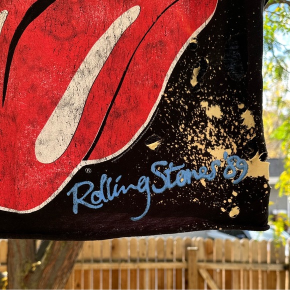 The Rolling Stones Retro Deconstructed Bleached Short Sleeve Tee T Shirt medium - Picture 6 of 12